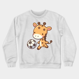 Cute giraffe Play Soccer Crewneck Sweatshirt